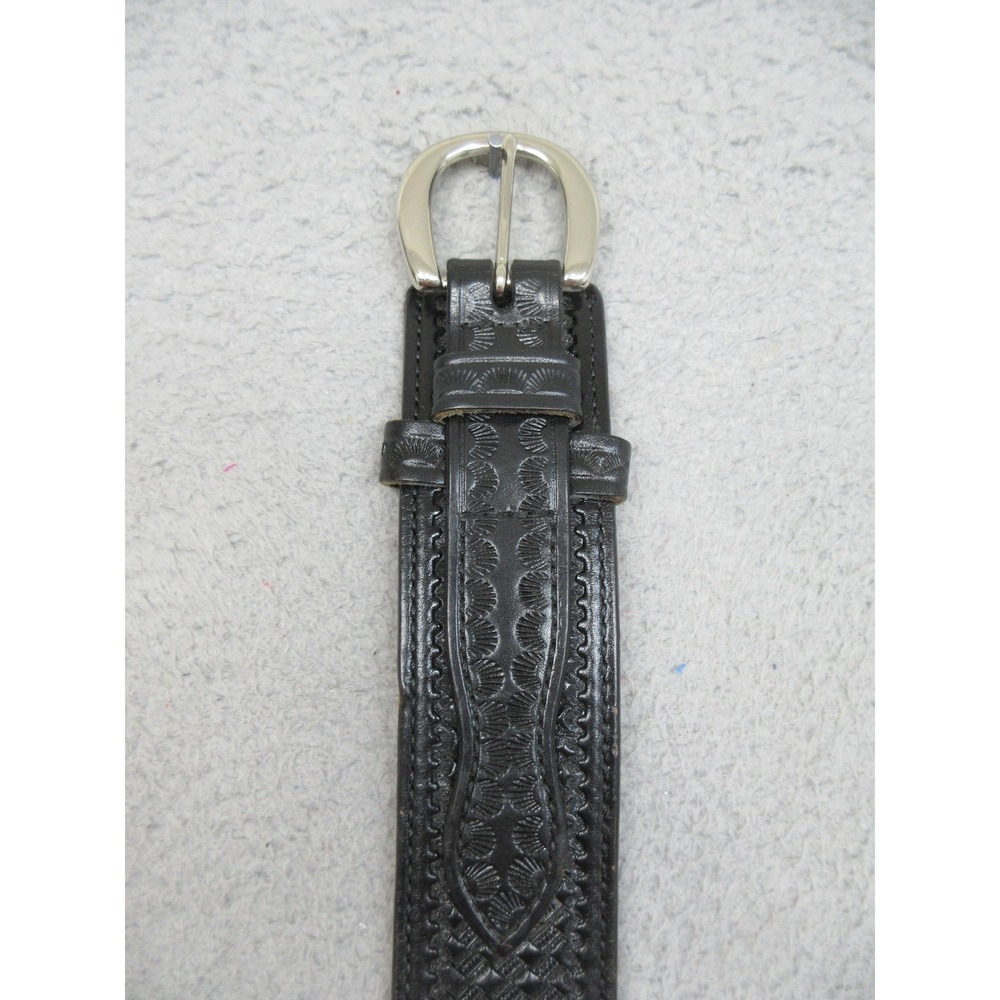 Don Hume Duty Belt Mens 40 Black Leather Basketweave Police Heavy Duty USA Gear